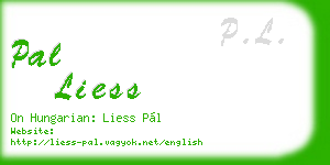 pal liess business card